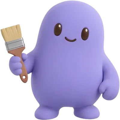 Purple mascot for painters